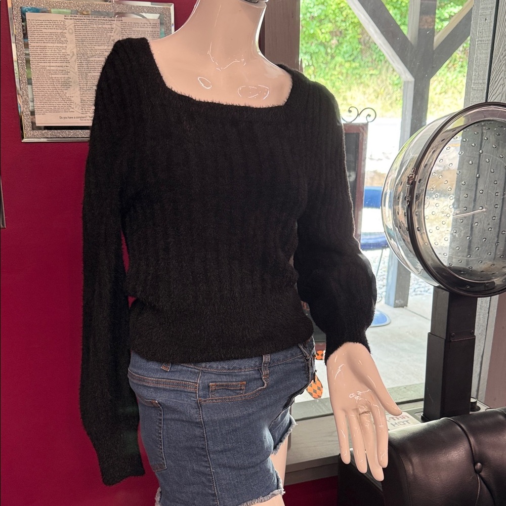 MINKPINK Black Ribbed Sweater